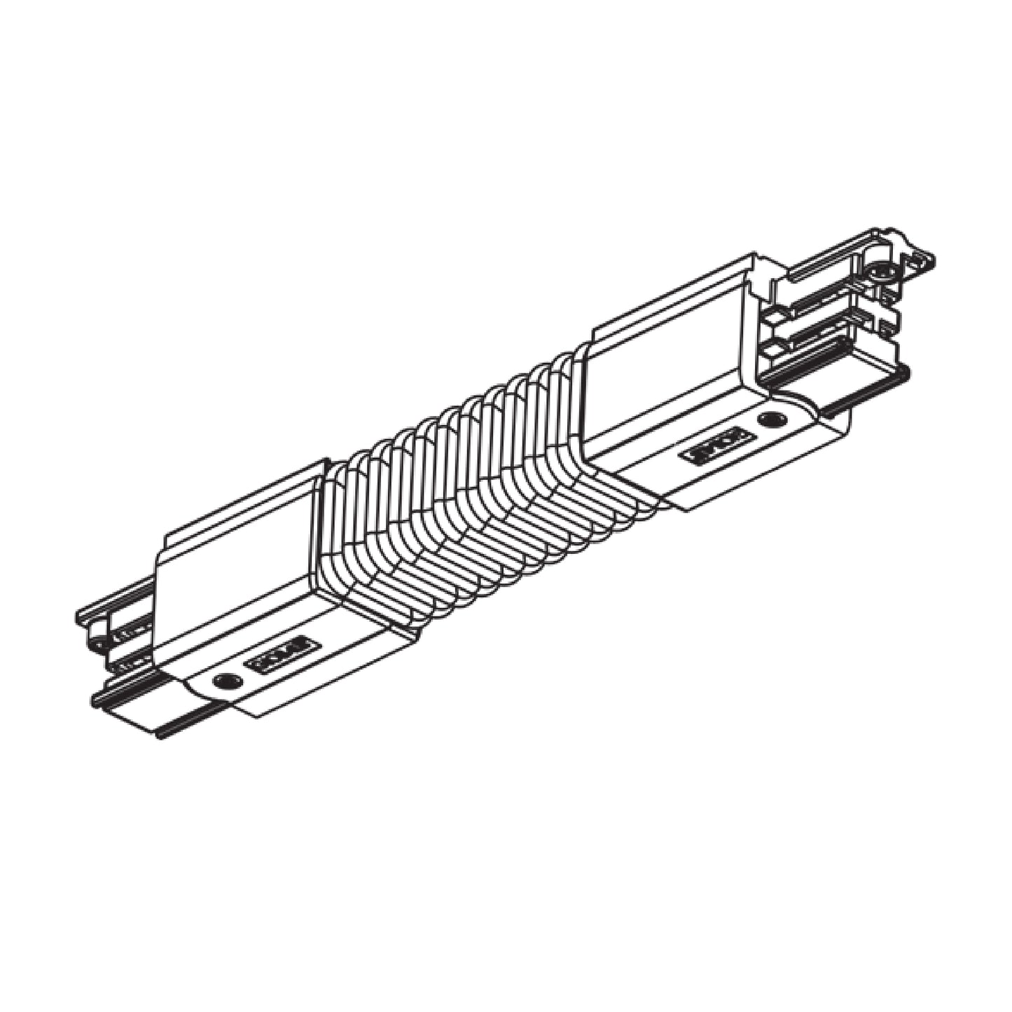 Global DALI 3 Circuit Lighting Track Black Plastic Flexible Coupler by Nordic Aluminium <XTSC623-2>