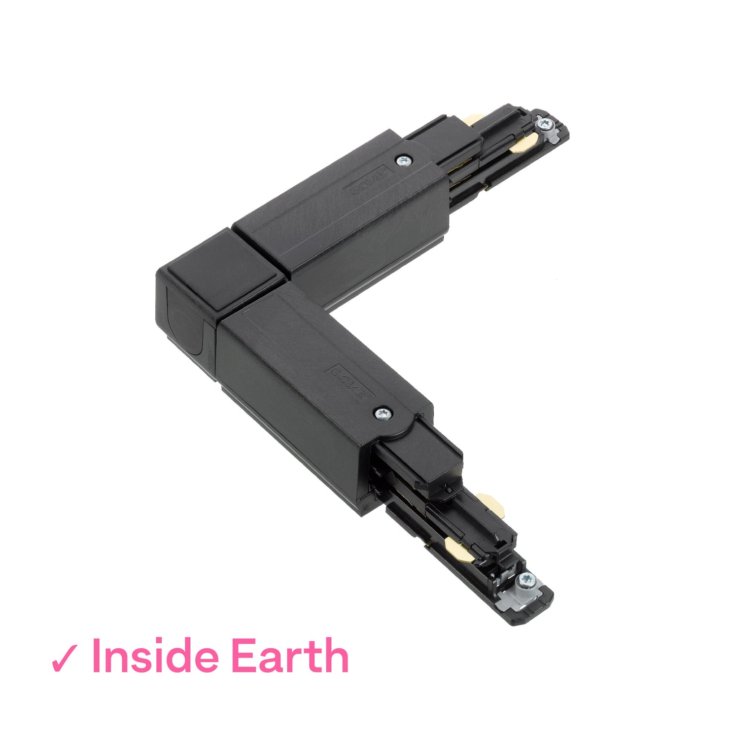 Global DALI 3 Circuit Lighting Track Black L Coupler, Inside earth by Nordic Aluminium <XTSC634-2>