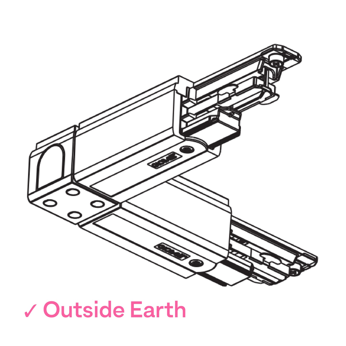 Global DALI 3 Circuit Lighting Track L Grey Coupler, Outside earth by Nordic Aluminium <XTSC635-1>