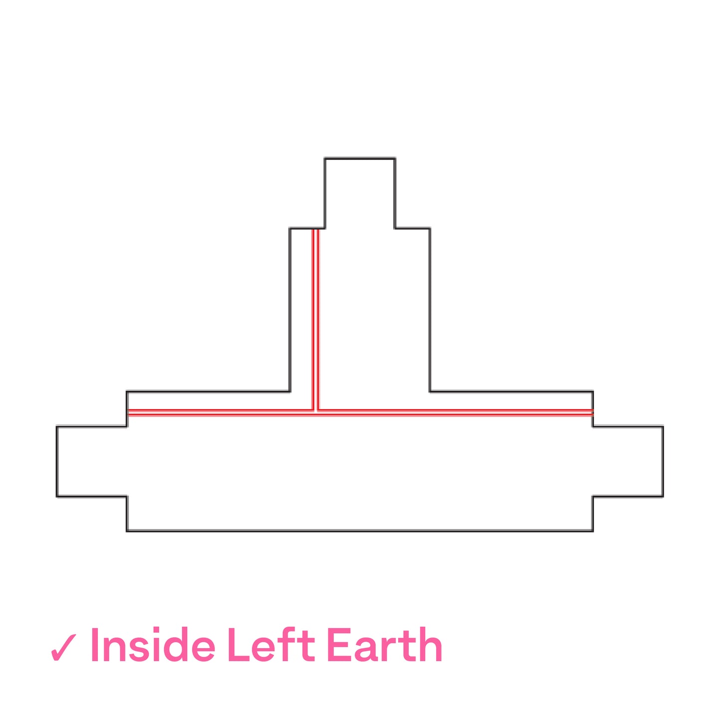 Global DALI 3 Circuit Lighting Track Black T-Coupler - inside, left earth by Nordic Aluminium <XTSC637-2>