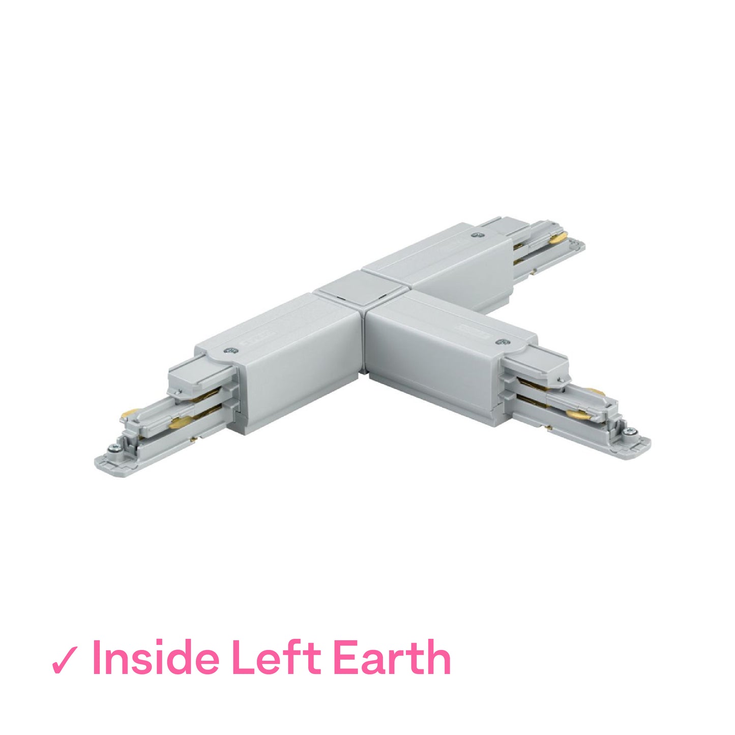 Global DALI 3 Circuit Lighting Track Grey T-Coupler - inside, left earth by Nordic Aluminium <XTSC637-1>