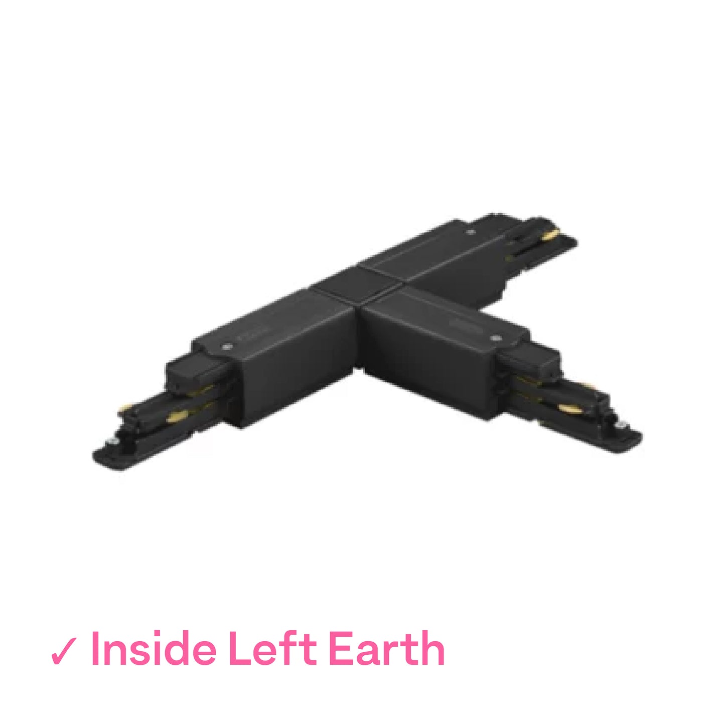 Global DALI 3 Circuit Lighting Track Black T-Coupler - inside, left earth by Nordic Aluminium <XTSC637-2>