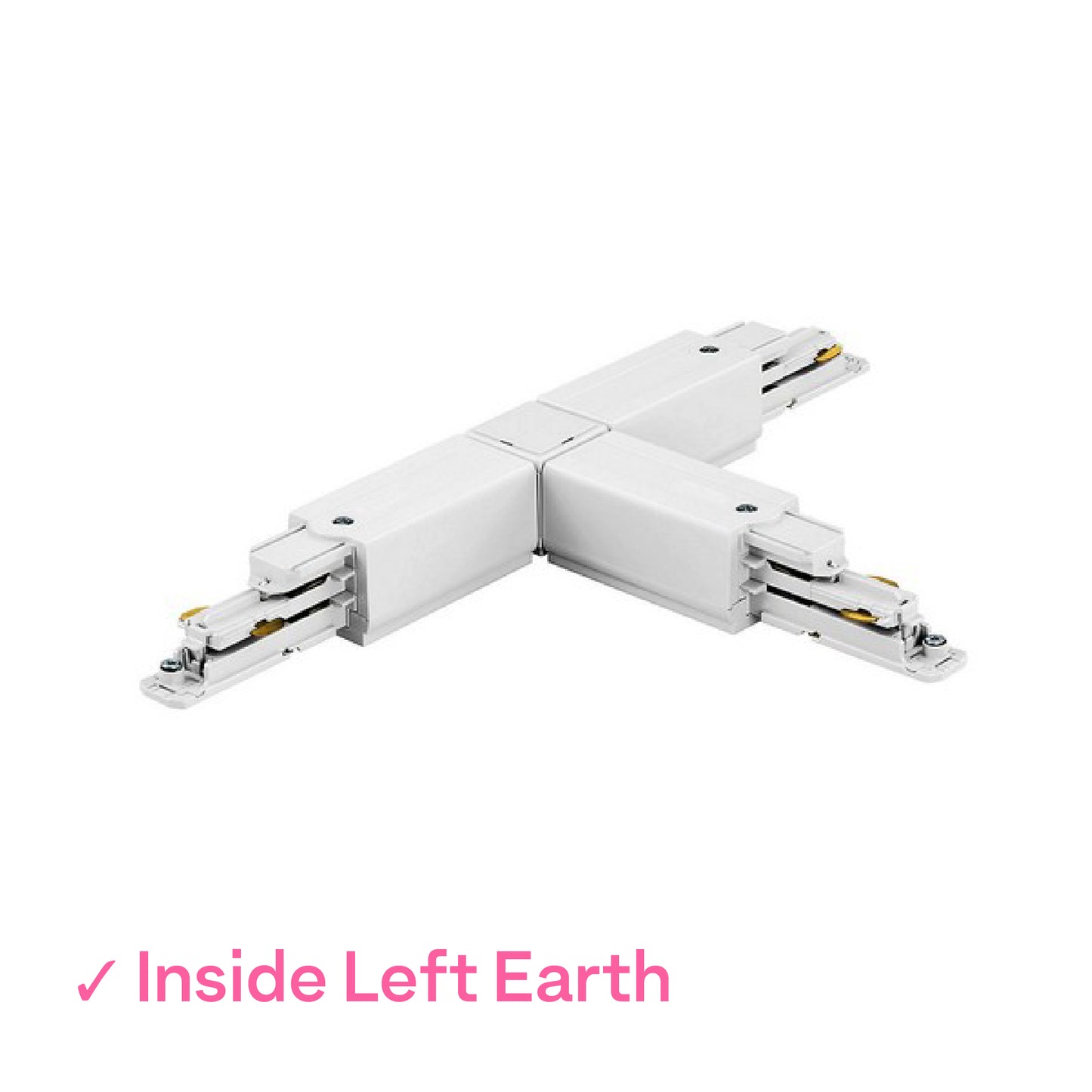 Global DALI 3 Circuit Track White T-Coupler - inside, left  earth by Nordic Aluminium <XTSC637-3>