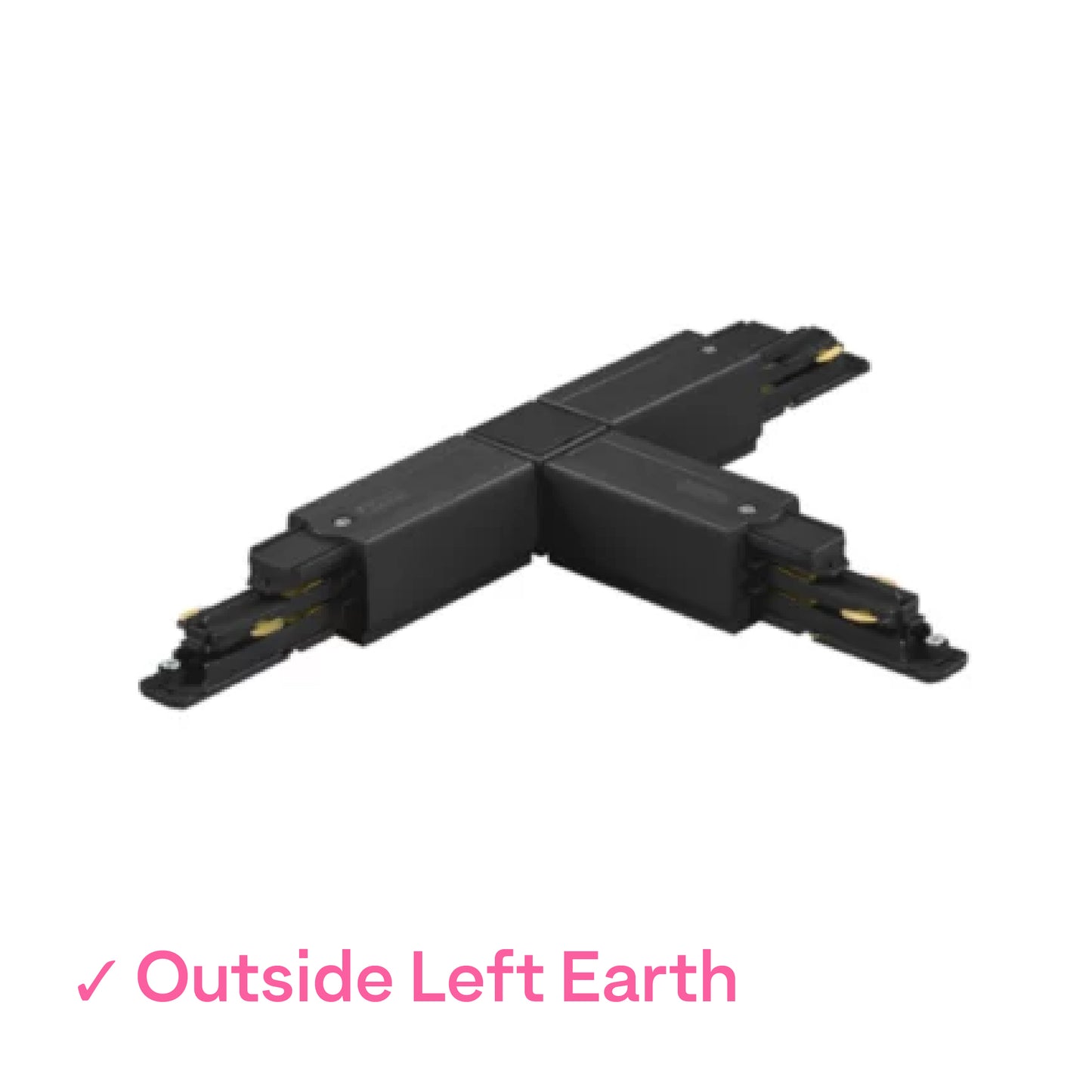 Global DALI 3 Circuit Track Black T-Coupler - outside, left earth by Nordic Aluminium <XTSC639-2>