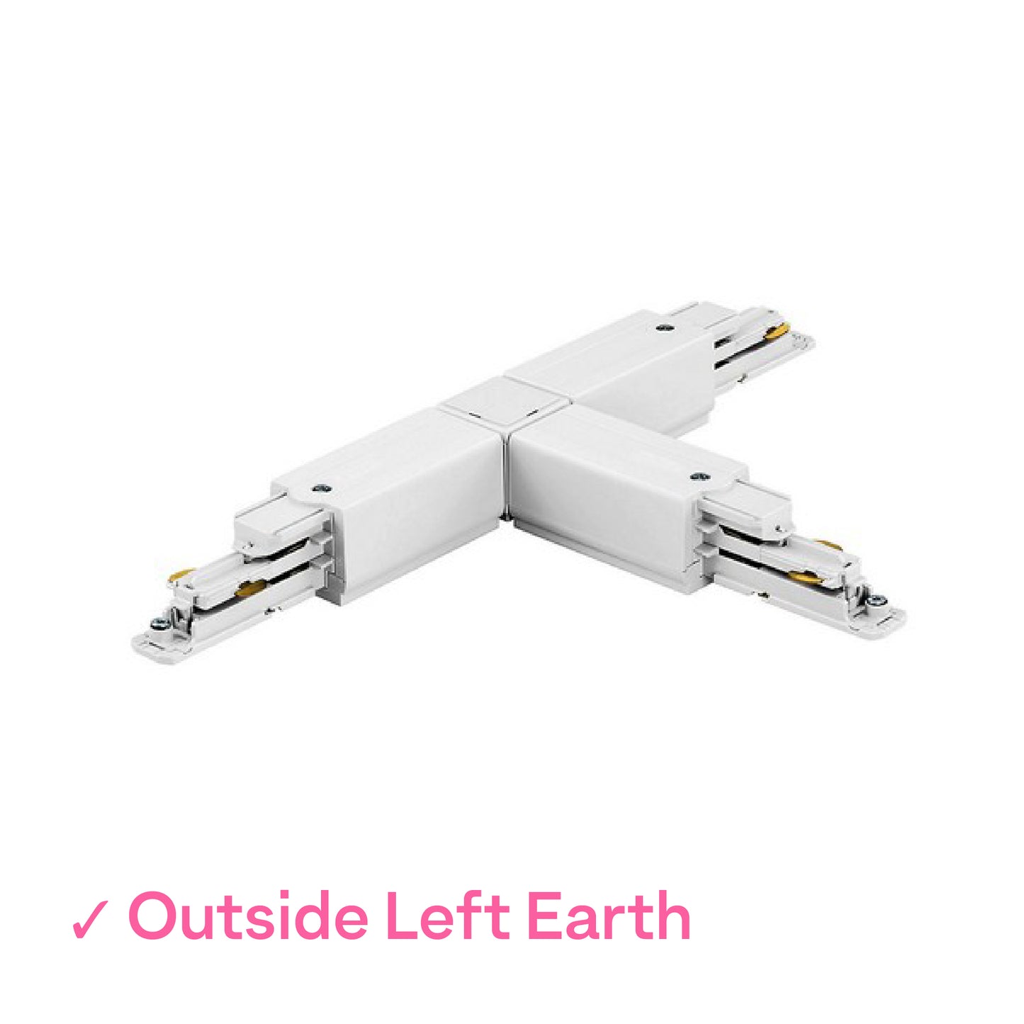 Global DALI 3 Circuit Track White T-Coupler - outside, left earth by Nordic Aluminium <XTSC639-3>