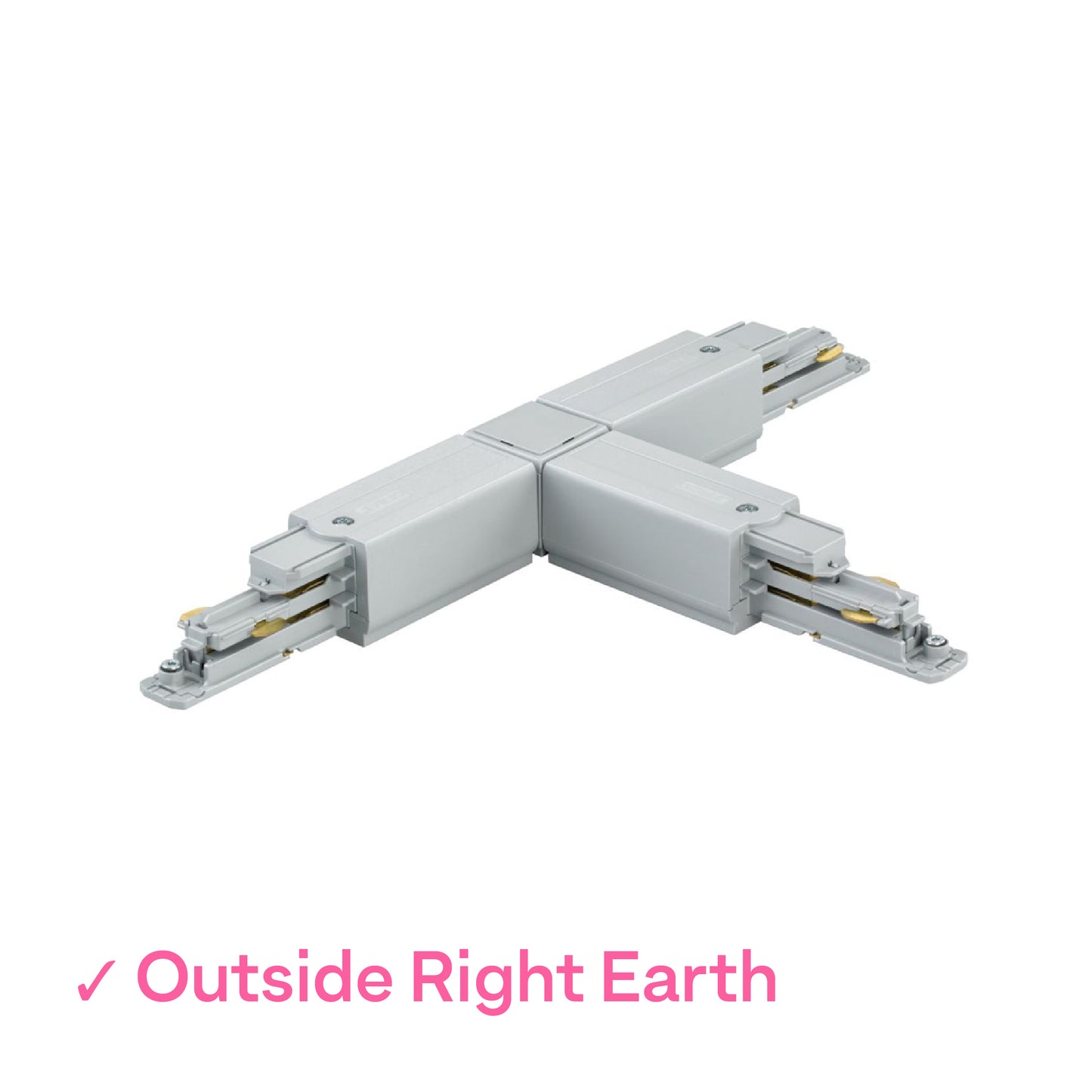 Global DALI 3 Circuit Lighting Track Grey T-Coupler - outside, right earth by Nordic Aluminium <XTSC636-1>