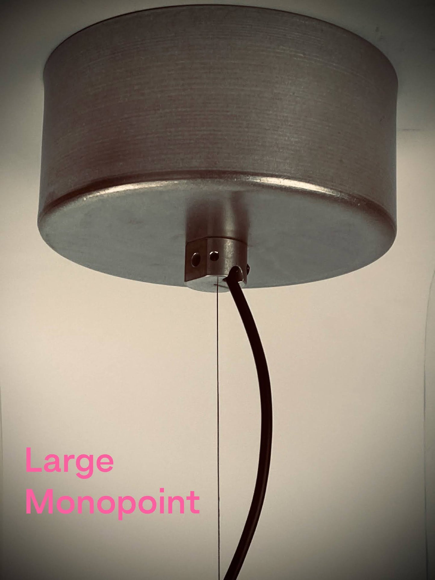 Installed large monopoint for a budget architectural pendant that was designed for circular economy