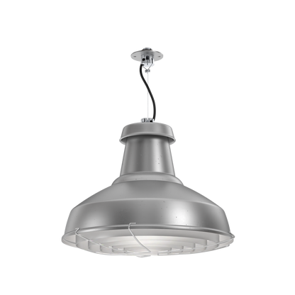 Factorylux Concentric Louvre on Reflekter L Stone Rumbled Pendant